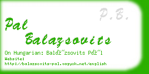 pal balazsovits business card